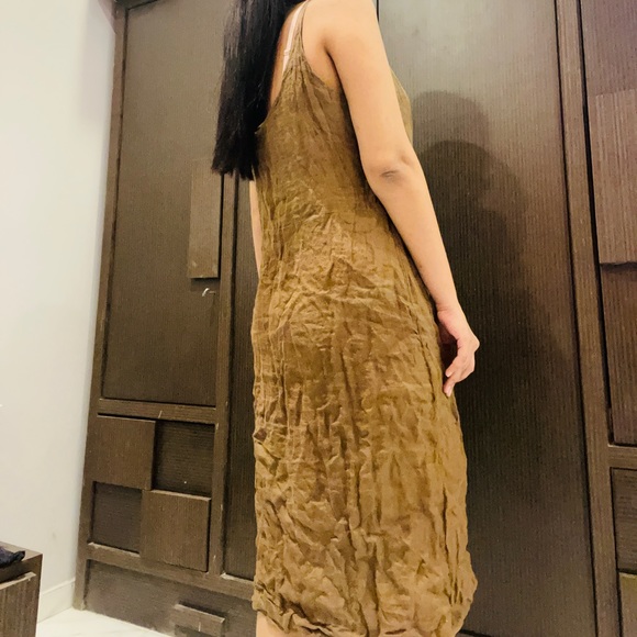 Coffee linen dress - Picture 4 of 5